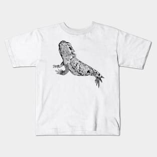 Line drawing - bearded dragon Kids T-Shirt